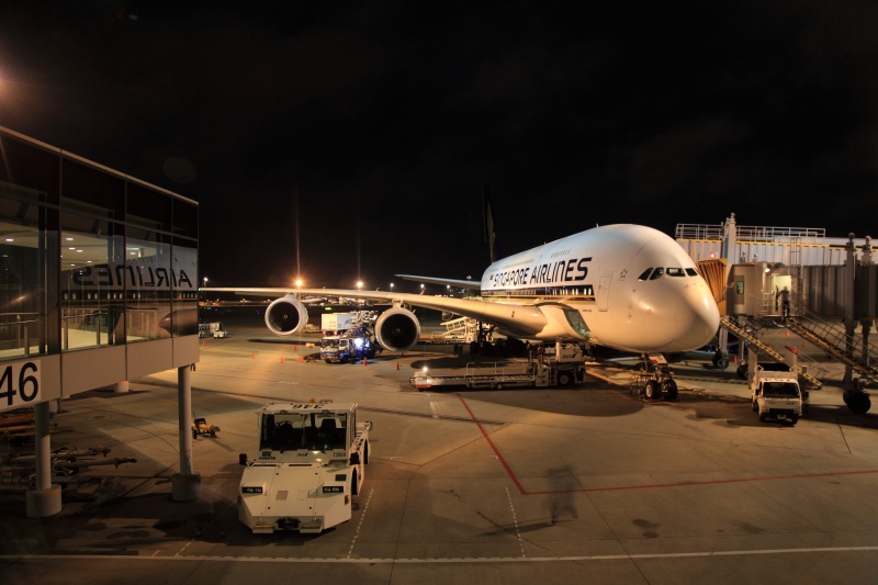 IMG_5013R B747であればゲート46のボーディングブリッジがカブることはなかったんですが、<BR>
A380は一回り大きいため微妙に収まらなくなっちゃいましたね。どうでもいいか。